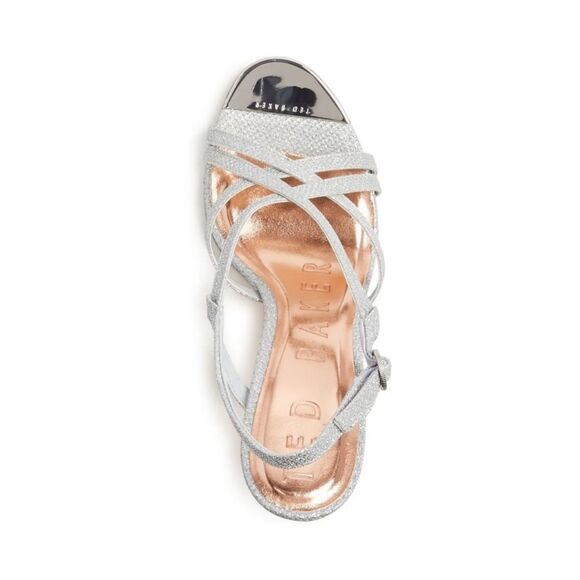 Ted Baker London Theana Silver Strappy Heel Sandal 6.5 NIB - Picture 3 of 10